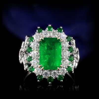 高端定制祖母绿女戒