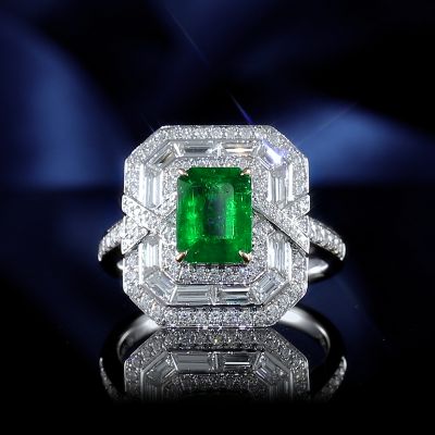 高端定制祖母绿女戒