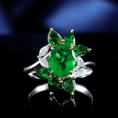 高端定制祖母绿女戒