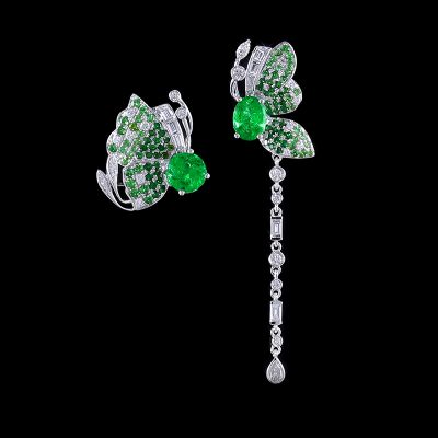 高端定制祖母绿耳吊