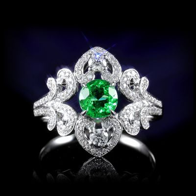 高端定制祖母绿女戒