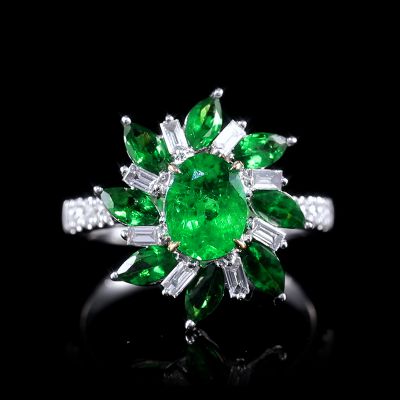 高端定制祖母绿女戒