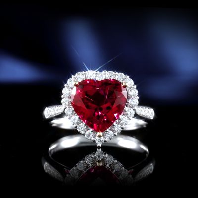 高端定制红碧玺女戒