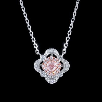 高端定制粉钻项链