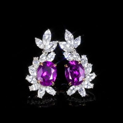 高端定制紫石榴耳吊