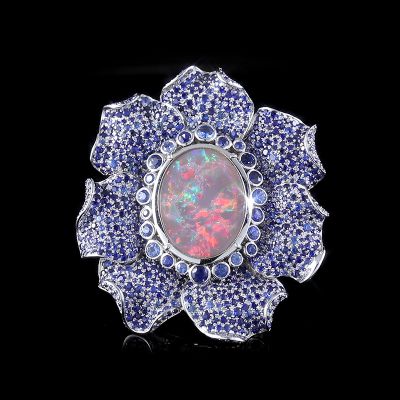 高端定制欧泊女戒