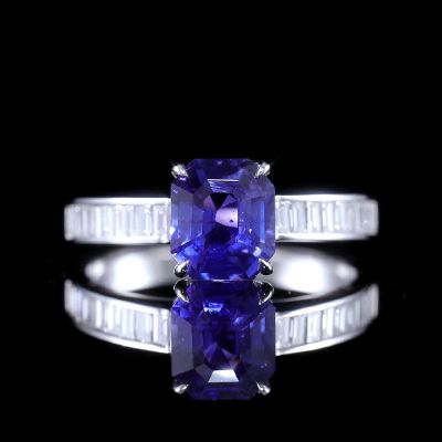 高端定制紫蓝宝女戒