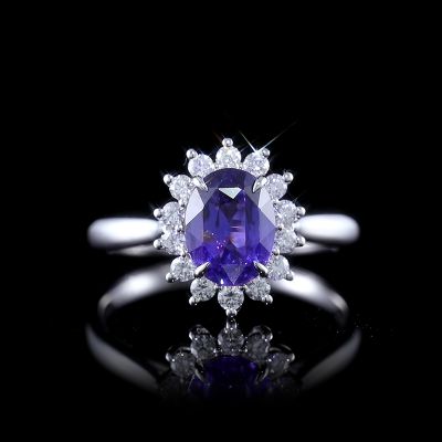 高端定制蓝宝石女戒