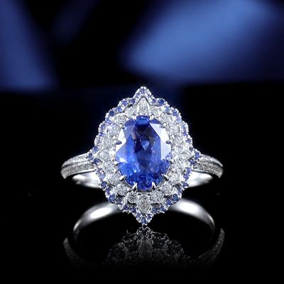 高端定制蓝宝石女戒