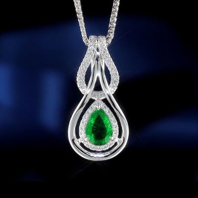 高端定制祖母绿吊坠