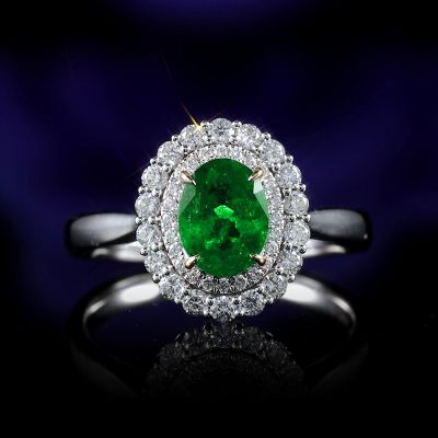 高端定制祖母绿女戒