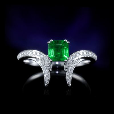 高端定制祖母绿女戒