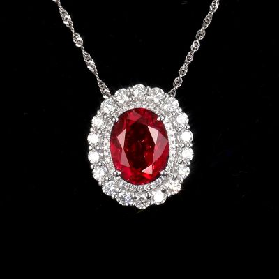 高端定制红碧玺吊坠