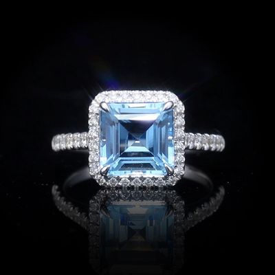 高端定制海蓝宝戒指