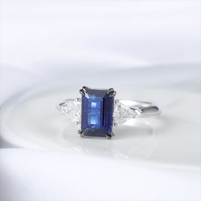 高端定制蓝宝石女戒