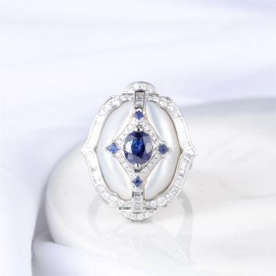高端定制蓝宝石女戒