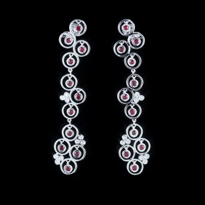 高端定制红宝石耳吊