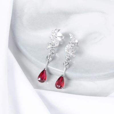 高端定制红宝石耳吊