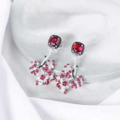 高端定制红宝石耳吊
