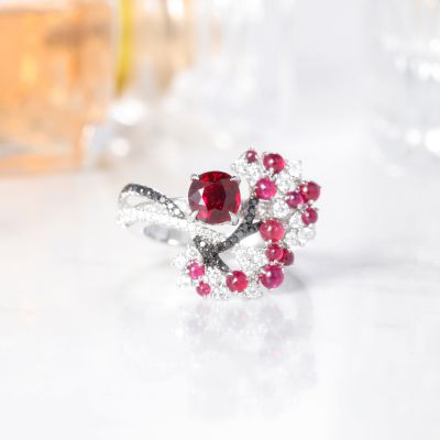 高端定制红宝石女戒