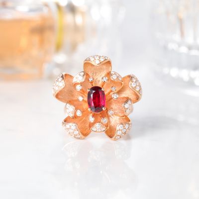 高端定制红宝石女戒