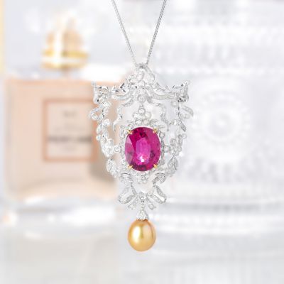 高端定制碧玺胸针